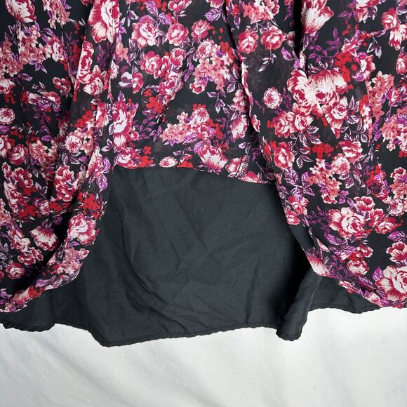 Isabel Maternity Maxi Tiered Dress Red Purple Floral Long Sleeve Size XL - Picture 5 of 13